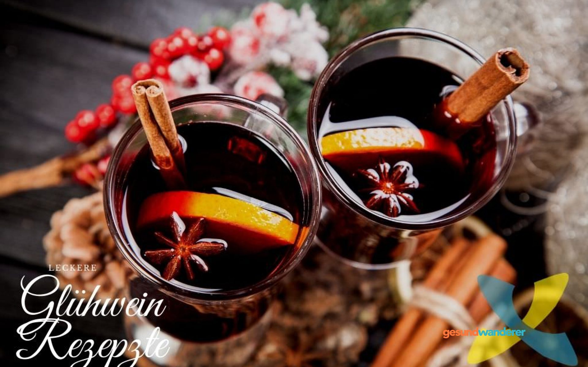 Glühwein und Gewürze für die Winterküche